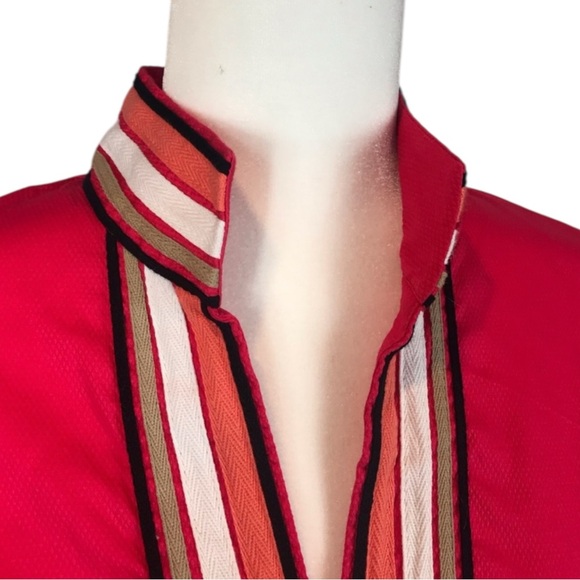 DANA BUCHMAN V-Neck Bell Sleeve Tunic in Vibrant Pink Size Small -- GORGEOUS!!! - Picture 4 of 9